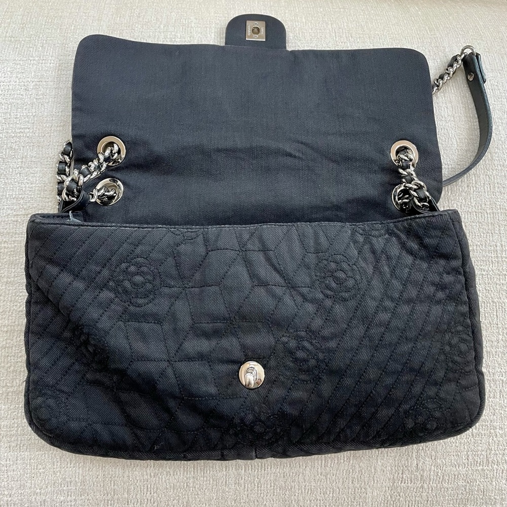SOLD Chanel Camelia Denim Black Bag - Picture 10 of 17